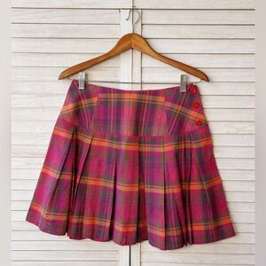 Palmetto’s Plaid Pleated A-Line Skirt Size 7 Multicolor Preppy Schoolcore Size 7